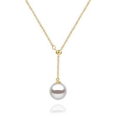 China Wholesale Pearl Necklace Women Jewelry Pure 18K Gold Necklace or Necklace Ice-melting Pearl 18k Penadnt for sale