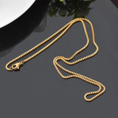 China Wholesale Woman Men Necklaces Jewelry Gold Plated Stainless Steel Box Link Chains For Jewelry Making Necklace Chain For Women Men for sale