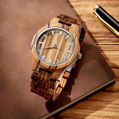 China Creative High Quality Wooden Engraved Quartz Men's Wristwatch Reloj De Madera Men's Wrist Watch Personalized Wood Watch For Dad/Husband/Son for sale