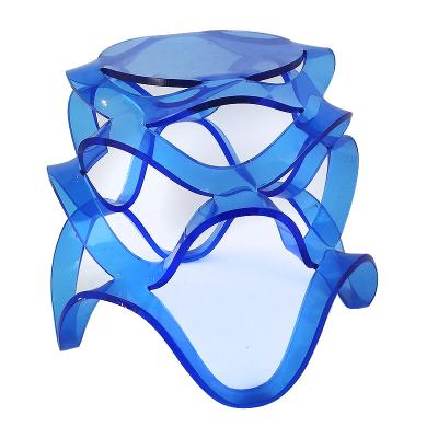 China Can See Custom Acrylic Plexiglass Acrylic Stool Tea Room Chair KTV Room Stool for sale