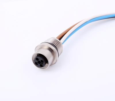 China Automotive M12 Waterproof ip67 / ip68 L Coding 5 Pin Male / Female Panel Mount Electronic Connector for sale