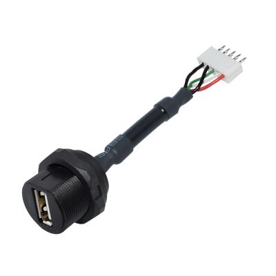 China USB Automotive Connector USB 2.0 A Type Female Molding Cable 4pin for sale