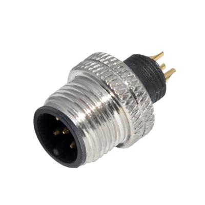 China M12 Power Connectors Solder Male And Female To Cast Over With Shield IP67 IP68 3 4 5 8 12pin for sale