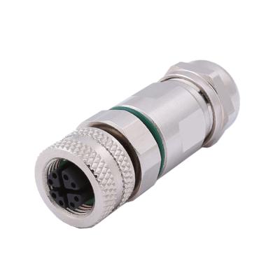 China Power waterproof m12 circular connector ip68 8 Pin x-coding for sale