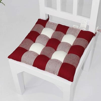 China Anti Dust Mites Countryside Dining / Kitchen Chair Pads With Ties Burgundy Buffalo Control for sale