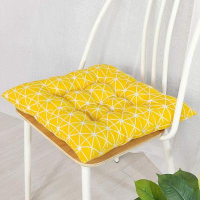 China Anti Dust Mite Soft Cushion Chair Pads With Ties Patio Outdoor Home Decor Indoor Dining Chairs Cushion Yellow for sale