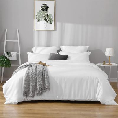 China Superb Anti Dust Mite Brush The White Color Microfiber Fabric Duvet Cover Set 3pcs 4pcs for sale