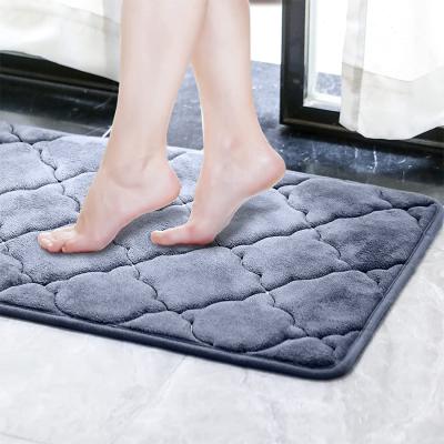 China Sustainable Memory Foam Bath Soft Mat Bathroom Covers Non Slip Absorbent Bathroom Cover Mat for sale