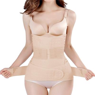 China Wholesale Comfortable Breathable Elastic Black Color 3 in 1 Compression Postpartum Abdominal Board Band Belly Recovery Support Belt for sale