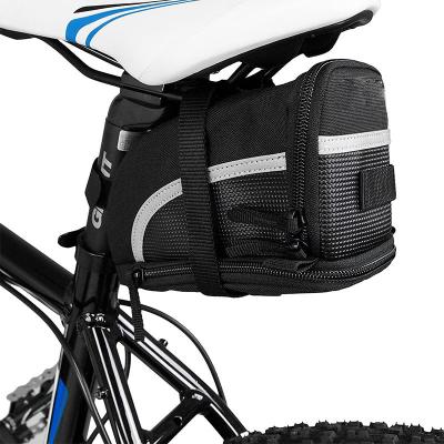 China Hot Free Sample 2022 Outdoor Bicycle Cycling Bag With Reflective Stripes Bike Waterproof Bag Bike Saddle Bag For Mountain Bike for sale