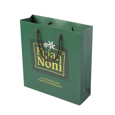 China Recyclable Luxury Green Kraft Folding Gift Shopping Paper Bag for sale