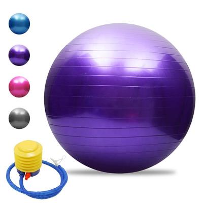 China Eco-Friendly PVC Logo Yoga Balance Ball Woman Anti Slip Fitness Pilates Resistant Custom Ball Multifunctional Burst Ball for sale