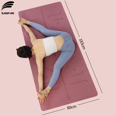 China SANFAN 80cm Width 6mm Pilates Home Exercise Foam Play Mat Big Size Non-slip Thick Luxury Band Yoga Mat Customizable for sale