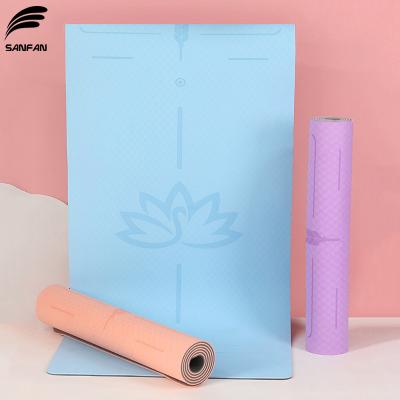 China Custom Yoga Mat Luxury Band Logo Wholesale Gymnastics Storage Exercise Mat Extra Large 8mm Non-Slip width SANFAN 80cm for sale