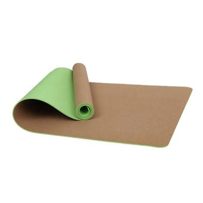 China SANFAN Non-slip Customized Cheap Bulk Exercise Two Color Personalized Tape Eco-friendly Cork Yoga Mat for sale