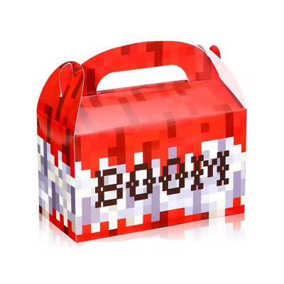 China Recycled Materials Pixel Goodie Bags Pixel Party Supplies Candy Boxes Paper Birthday Party Treat Bags Gift Boxes Gift Box for sale