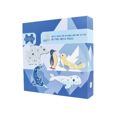 China Cartoon Toy Cardboard Education Paper Puzzles the arctic kids Travel Toy Paper Jigsaw Puzzle Custom for kids puzzle maker for sale