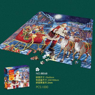 China Cartoon Toy Merry Christmas Jigsaw Paper Puzzles 1000 Pieces Paper Puzzle Cardboard Adults Game for sale