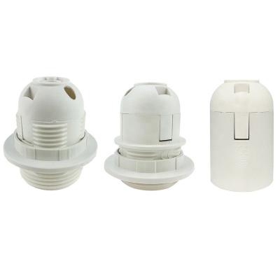 China Screw Lighting Accessories e27 Lamp Holder Fully Threaded Fixture M10 Tooth E27 Lamp Security Plastic Plastic Holder for sale