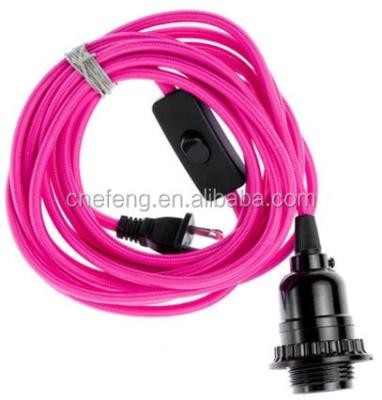 China Screw power cable, switch, bulb holder and US plug with E14 lamp holder for sale