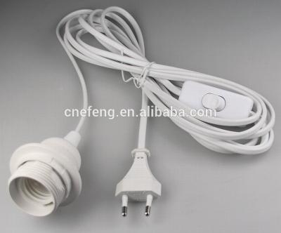 China E27 Cordset Salt Socket Power Cord Set With Europe Plug On/Off Switch for sale