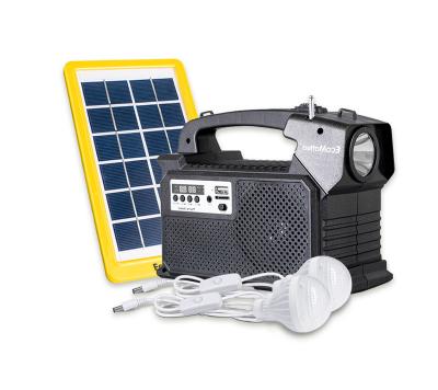 China Portable Flashlight Off Grid Solar Powered System With FM Radio Speaker USB Charging Cable For Indoor And Outdoor for sale