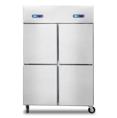 China 1000L 110V/220V Upright Half Freezer Stainless Steel Commercial Deep Fridge Freezer Half Refrigerator/4 Door for sale