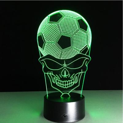 China Modern Direct Wholesale Colorful Night Light 3D Football Skull Factory Lamp Visual Lights 101002 for sale