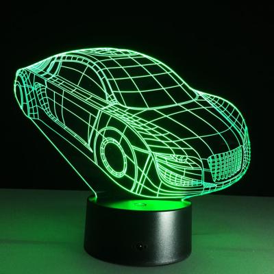 China Holiday 3D Deco Light Automobile Auto Shape Colorful USB Charging Touch Switch Lamp Kids Night Light for sale