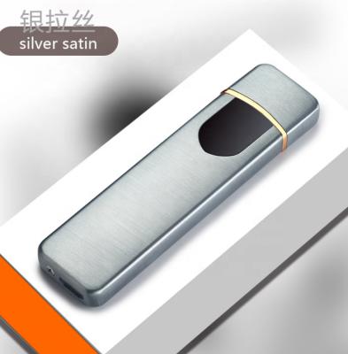 China Minimalist USB Ignitors Fingerprint Induction Personality Rechargeable Ultrathin Ultra-thin Rechargeable Plasma Lighter Plasma Lighter Electric Men's Fingerprints Instruments for sale