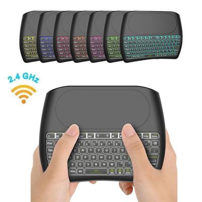 China D8 7colors Handheld Keyboard 2.4GHz English Wireless Keyboard Air Mouse Teclado Touchpad For Android TV BOX PC for sale