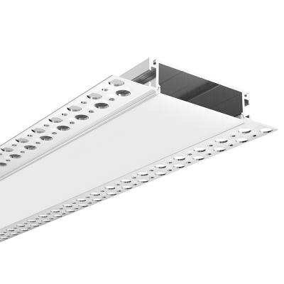 China Aluminum profile without linear recessed decorations LED trim with diffused cover and flanges for continuous runs for sale