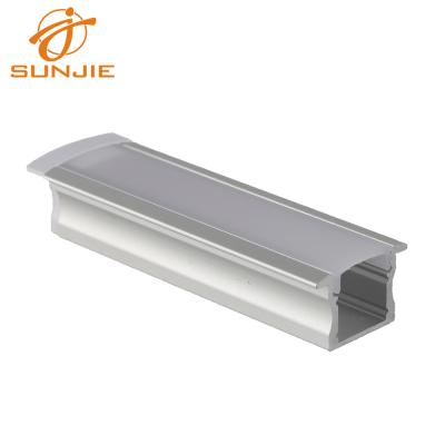 China Decorations Recessed Mounted LED Strip Optical Aluminum Extruded Guide LED Profile With Milky Cover for sale