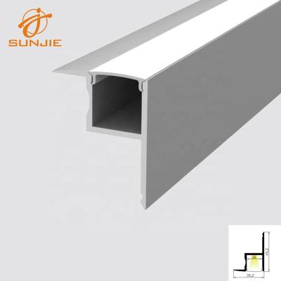 China Decorations corner mounted led aluminum profile for ceiling lighting with clear/frosted/milky cover for sale