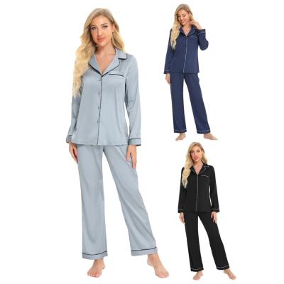 China QUICK DRY Women's Comfortable Breathable Long Sleeve Pajamas Set 2 Pieces Fashion Ladies Pajamas for sale