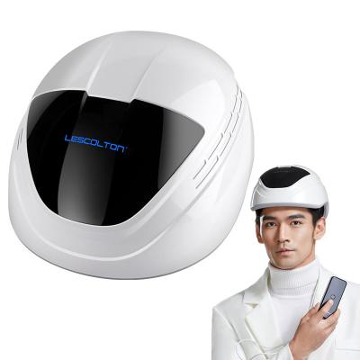 China Lescolton Factory Price Laser Light 80 Remote Control Hair Growth Helmet Color-Protection Cap High Quality Portable Power Bank LLLT for sale