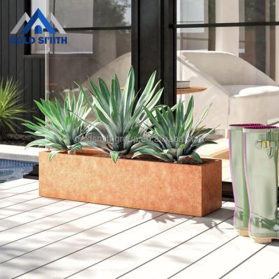 China American Style Customized Outdoor Using Rust Color Metal Planter Weathering Steel Pots for sale