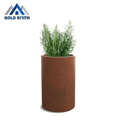 China American Style Customized Weathering Tall Steel Garden Flower Pots Corten Steel Planter for sale