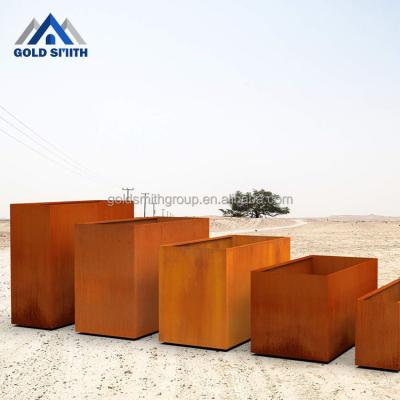 China American Factory Rust Resistant Steel Rectangle Steel Planter China Style Outside Planter Box for sale