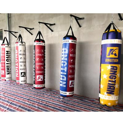 China Muay Thai angtian training boxing gym Muttahida Majlis-e-Amal exercise china factory leather filled muay thai heavy punching bags hanger fitness bags for sale