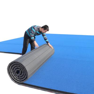 China Vinyl is laminated tocross-linked tocross-linked polyethylene foam roll mats gymnastics mats floor cheap folding cheerleading mats for sale for sale