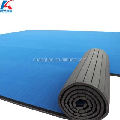 China Vinyl is laminated polyethylene foam customized tocross-linked treadmill roll up cheerleading mats for roll rhythmic gymnastics for sale