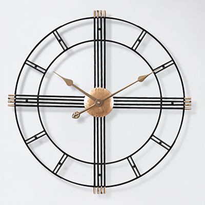 China Style Antique Gold And Black Modern Simple Exaggerated Europe Atmosphere Celebrity Household Fashion Living Room Wall Clock for sale