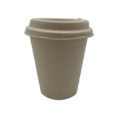 China Food Ready To Ship 12OZ Sugar Cane Pulp Bagasse Disposable Biodegradable Paper Cup To Go Coffee Mug for sale