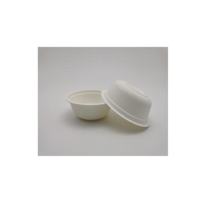 China PLA New Arrival Bagasse Pulp Molded 100% Biodegradable Bowl 500ml Yogurt Ice Cream Bowl for sale