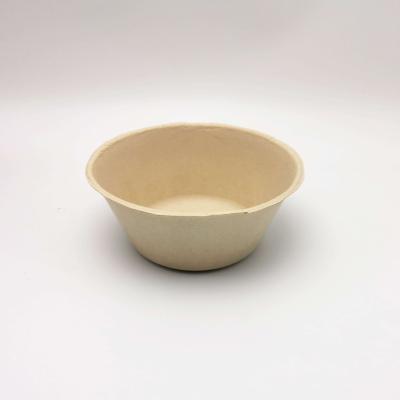 China High Quality Food Grade Disposable Bamboo Pulp Round Bowl For Soup Ice Cream Biodegradable Serving Bowl for sale