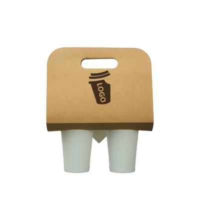 China Eco Friendly Inexpensive Beverage Take Away Multi Function Kraft Paper Cup Lift For 1 Cup Or 2 Cups for sale