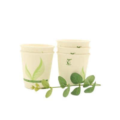 China 8oz Wallpaper Cup Coffee Mug Takeaway Biodegradable Hot Biodegradable Disposable PLA Paper Cups Custom Logo Double Logo for sale