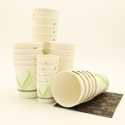 China 7 8 12 16oz Liner 100% Biodegradable Eco-Friendly Compostable Sugarcane PLA Bamboo Paper Cups for sale