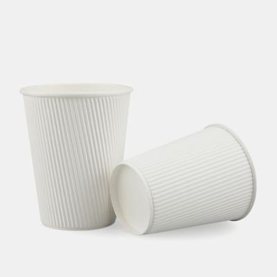 China Nature Maker Custom Printed Disposable Double Wall Ripple Eco-friendly Disposable Pure BPA Free Paper Cup for sale